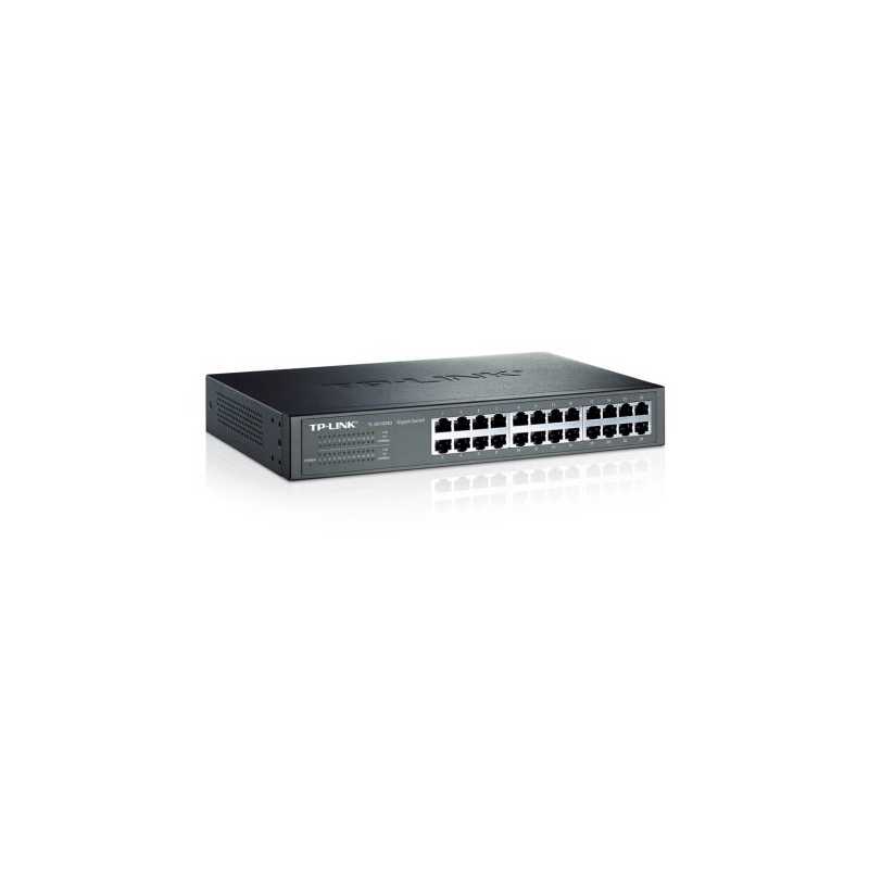 TP-LINK (TL-SG1024D) 24-Port Gigabit Unmanaged  Desktop/Rackmount Switch, Steel Case