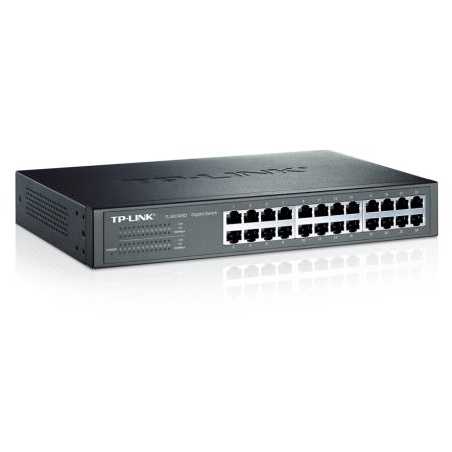 TP-LINK (TL-SG1024D) 24-Port Gigabit Unmanaged  Desktop/Rackmount Switch, Steel Case