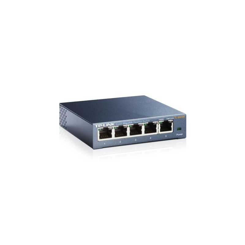 TP-LINK (TL-SG105) 5-Port Gigabit Unmanaged Desktop Switch, Steel Case