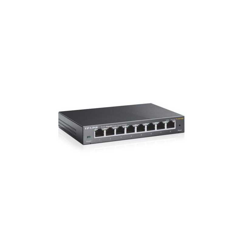 TP-LINK (TL-SG108E) 8-Port Gigabit Easy Smart Switch, Steel Case