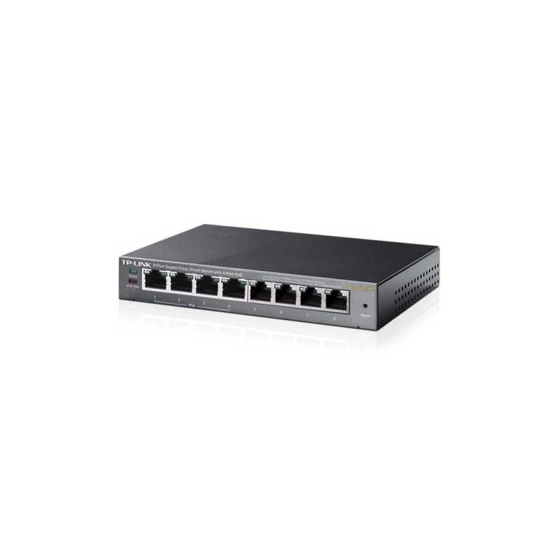 TP-LINK (TL-SG108PE) 8-Port Gigabit PoE Easy Smart Switch, 4-Port PoE, Steel Case, Rackmountable