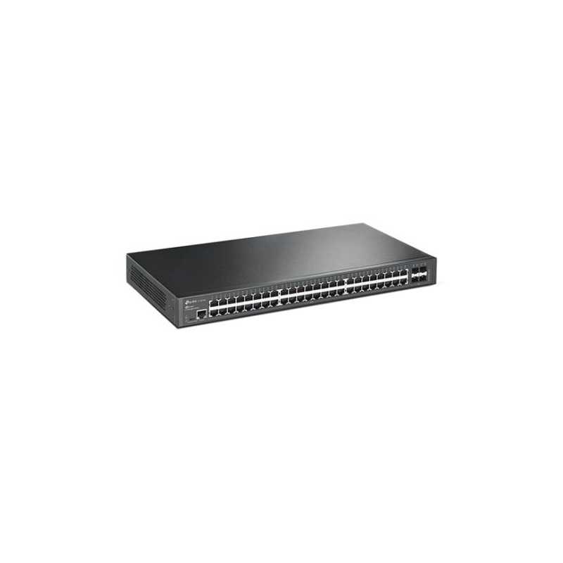 TP-LINK (TL-SG3452) JetStream 48-Port Gigabit L2 Managed Network Switch with 4 SFP Slots, L2/L3/L4 QoS, Fanless, Rackmountable