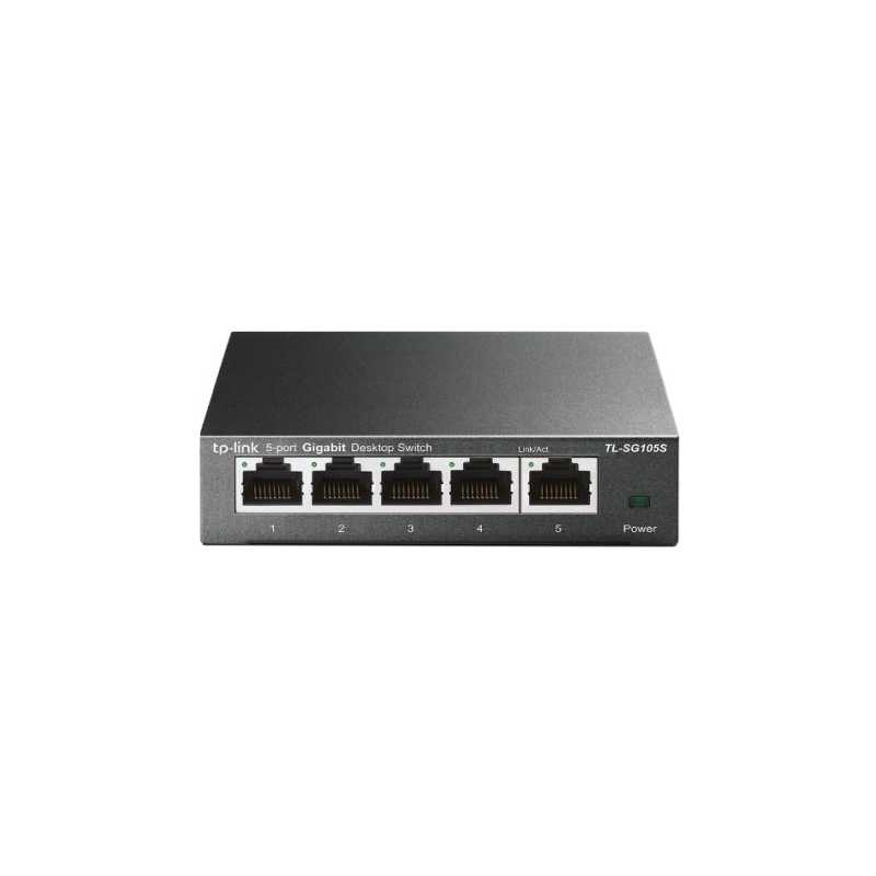 TP-LINK (TL-SG105S) 5-Port Gigabit Unmanaged Desktop Switch, Steel Case