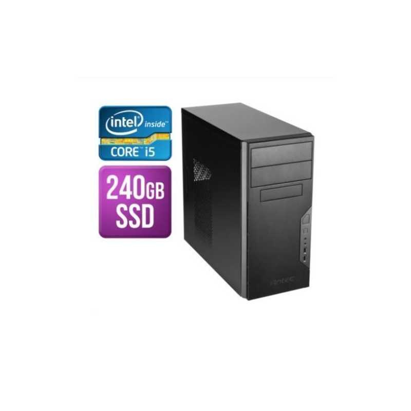 Spire MATX Tower PC, Antec VSK3000B,  I5-10400F, 8GB, 240GB SSD, Asus GT710, Corsair 450W, DVDRW, KB & Mouse, No Operating Syste