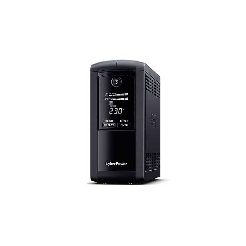 CyberPower Value Pro 1000VA Line Interactive Tower UPS, 550W, LCD Display, 6x IEC, AVR Energy Saving, 1Gbps Ethernet