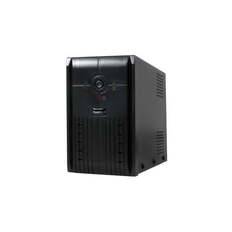 Powercool 650VA Smart UPS, 390W, LED Display, 2 x UK Plug, 2 x RJ45, USB