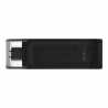 Kingston DT70/64GB DataTraveler 64GB USB Flash Drive, USB 3.2,  USB-C, Gen1, 80MB/s, Cap Design, Black, Retail.