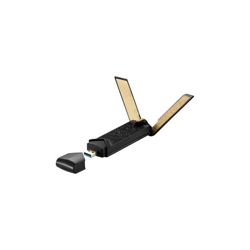 Asus (USB-AX56 No Cradle) AX1800 (574+1201) Wireless Dual Band Wi-Fi 6 USB Adapter, USB 3.0, OFDMA, MU-MIMO