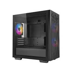 DeepCool MATREXX 40 3FS Micro Tower 1 x USB 3.0 / 1 x USB 2.0 Tempered Glass Side Window Panel Black Case with Tri-Colour LED Fa