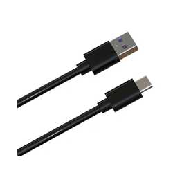 Prevo USBA-USBC-2M Data Cable, USB 2.0 Type-C (M) to USB 2.0 Type-A (M), 2m, Black, Fast Charging up to 2.1A / 5V, Nickel Plated