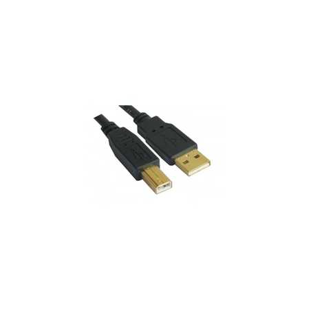 VCOM USB 2.0 A (M) to USB 2.0 B (M) 1.8m Black Retail Packaged Gold Plated Printer/Scanner Data Cable