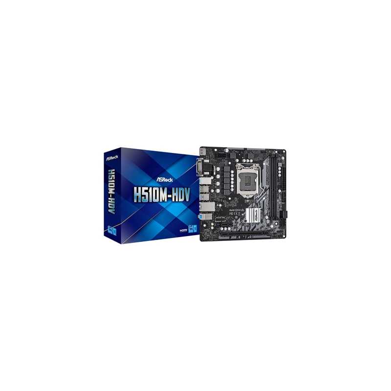 ASRock H510M-HDV R2.0 Intel Socket 1200 Micro ATX HDMI/DVI-D/VGA USB 3.2 Gen1 Motherboard