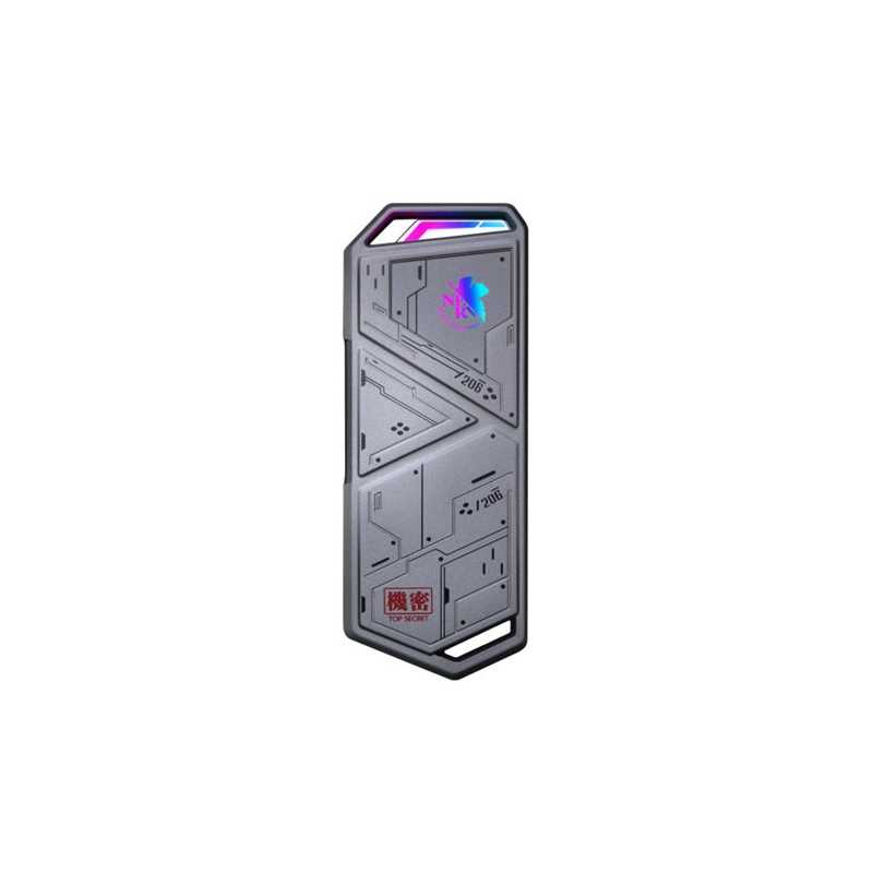 Asus ROG STRIX ARION EVA Edition M.2 NVMe SSD Caddy, USB 3.2 Gen2 Type-C, Aluminium, Thermal Pads, RGB Lighting, Hanger & USB-A 