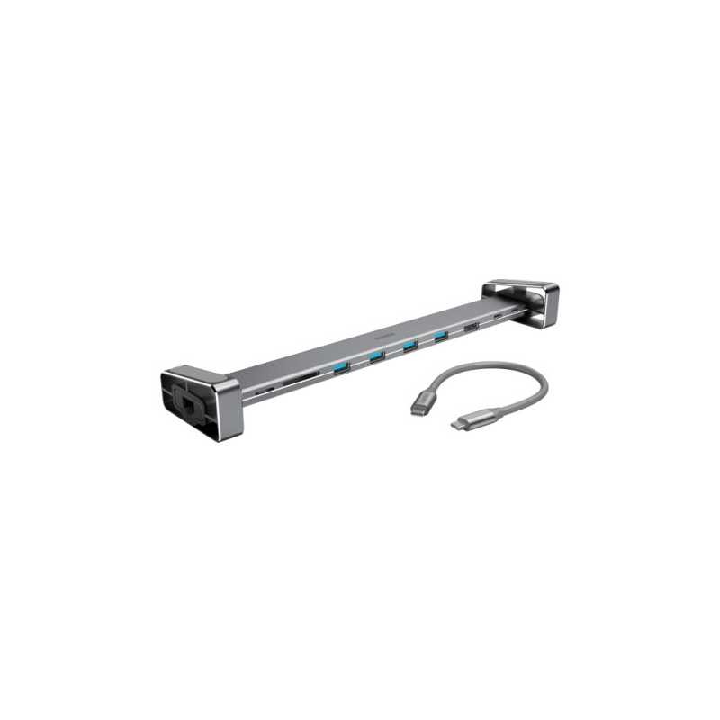 Hama Connect2Office Basic USB-C 9-in-1 Docking Station - USB-C (PD Power), 4x USB-A, HDMI, RJ45, SD, Micro SD, Aluminium, Remova
