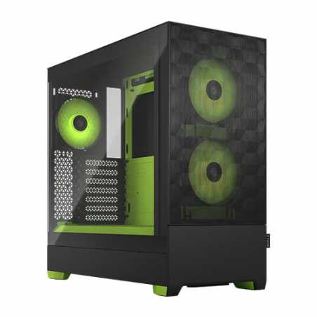 Fractal Design Pop Air RGB (Green Core TG) Gaming Case w/ Clear Glass Window, ATX, Hexagonal Mesh Front, Green Interior/Accents,