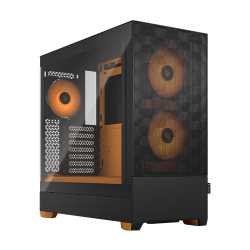 Fractal Design Pop Air RGB (Orange Core TG) Gaming Case w/ Clear Glass Window, ATX, Hexagonal Mesh Front, Orange Interior/Accent