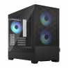 Fractal Design Pop Mini Air RGB (Black TG) Gaming Case w/ Clear Glass Window, Micro ATX, Hexagonal Mesh Front, 3 RGB Fans & ARGB