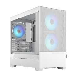 Fractal Design Pop Mini Air RGB (White TG) Gaming Case w/ Clear Glass Window, Micro ATX, Hexagonal Mesh Front, 3 RGB Fans & ARGB