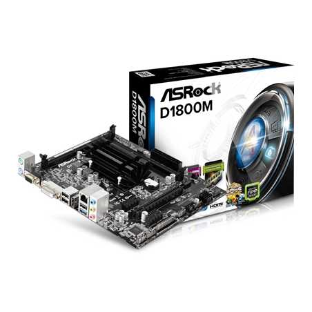 ASRock D1800M Intel Embedded Celeron J1800 Micro ATX VGA/DVI-D/HDMI DDR3 USB 3.1 Motherboard