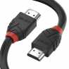 LINDY 36474 Black Line HDMI Cable, HDMI 2.0 (M) to HDMI 2.0 (M), 5m, Black & Red, Supports UHD Resolutions up to 4096x2160@60Hz,