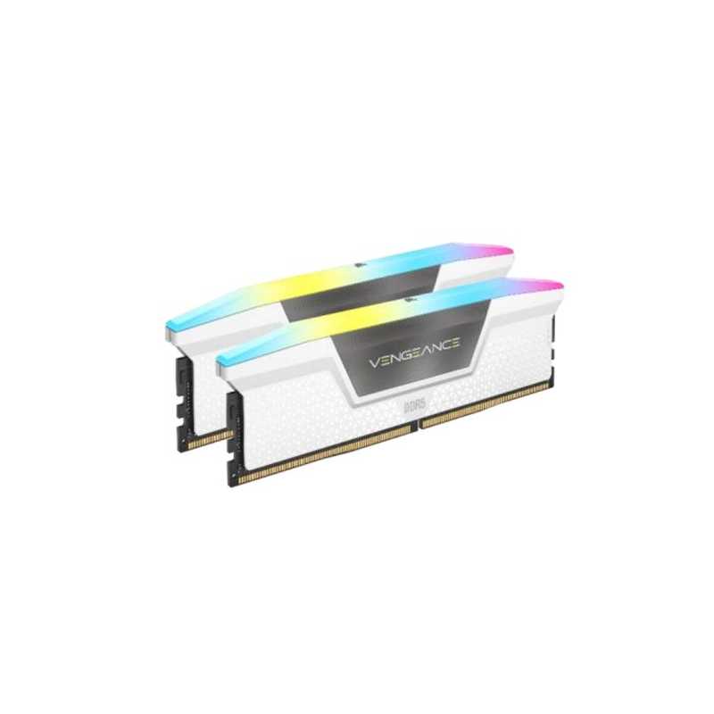 Corsair Vengeance RGB 32GB Kit (2 x 16GB), DDR5, 5200MHz (PC5-41600), CL40, 1.25V, XMP 3.0, PMIC, DIMM Memory, White