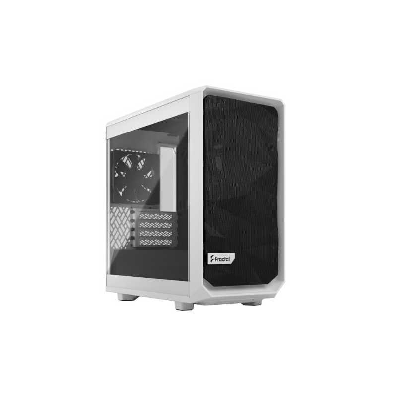 Fractal Design Meshify 2 Mini (White TG) Gaming Case w/ Clear Glass Window, Micro ATX, Angular Mesh, USB-C, 331mm GPU & 280mm Ra