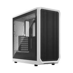 Fractal Design Focus 2 (White TG) Gaming Case, Clear Window, ATX, 2 Fans, Mesh Front, Innovative Shroud System