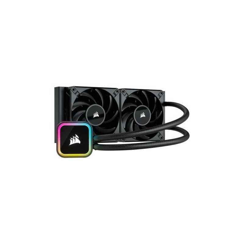 Corsair iCUE H100i RGB ELITE 240mm Liquid CPU Cooler, RGB Pump Head, 2 x 12cm AF ELITE PWM Fans