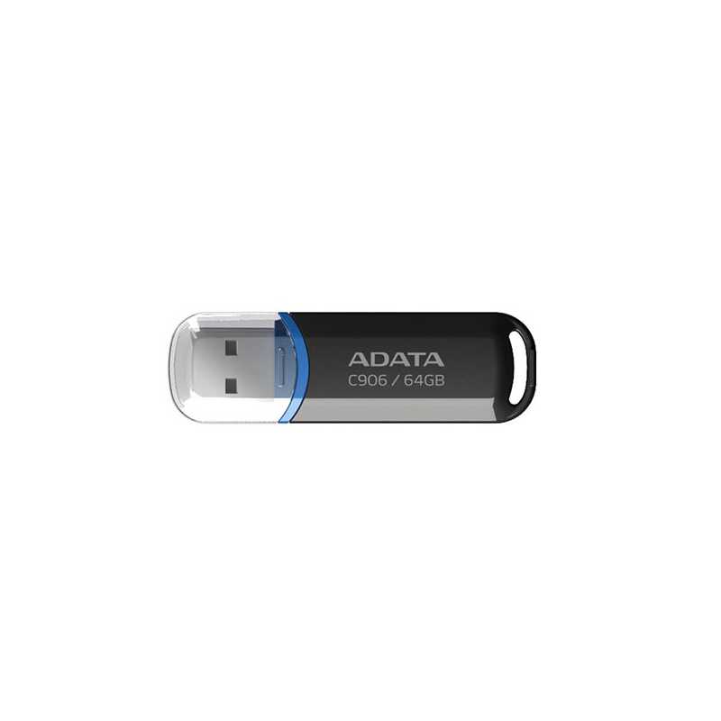 ADATA 64GB USB 2.0 Memory Pen, C906, Compact, Black & Blue