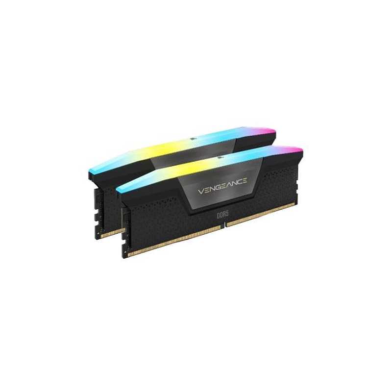 Corsair Vengeance RGB 64GB Kit (2 x 32GB), DDR5, 5200MHz (PC5-41600), CL40, 1.25V, XMP 3.0, PMIC, DIMM Memory