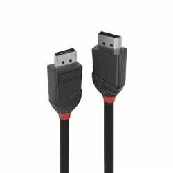 LINDY 36492 Black Line DisplayPort Cable, DisplayPort 1.2 (M) to DisplayPort 1.2 (M), 3m, Black & Red, Supports UHD Resolutions 