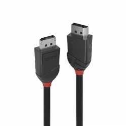 LINDY 36492 Black Line DisplayPort Cable, DisplayPort 1.2 (M) to DisplayPort 1.2 (M), 3m, Black & Red, Supports UHD Resolutions 