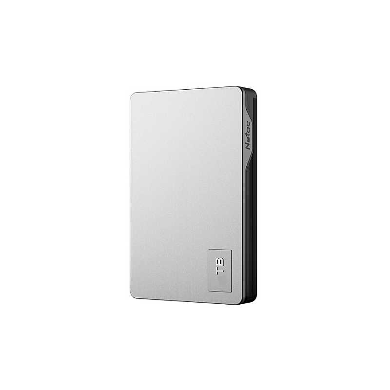 Netac K338 2TB Portable External Hard Drive, 2.5", USB 3.0, Aluminium, Silver/Grey