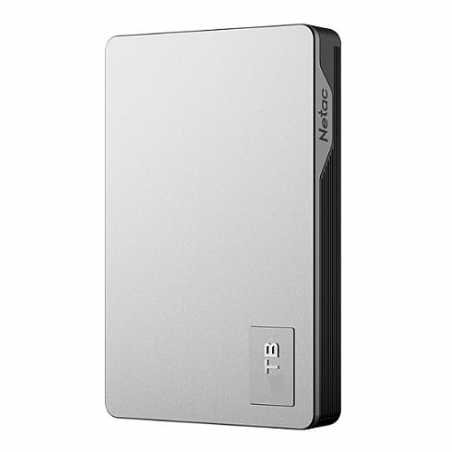 Netac K338 2TB Portable External Hard Drive, 2.5", USB 3.0, Aluminium, Silver/Grey