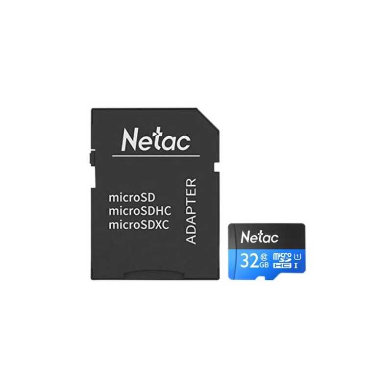 Netac P500 32GB MicroSDHC Card with SD Adapter, U1 Class 10, Up to 90MB/s