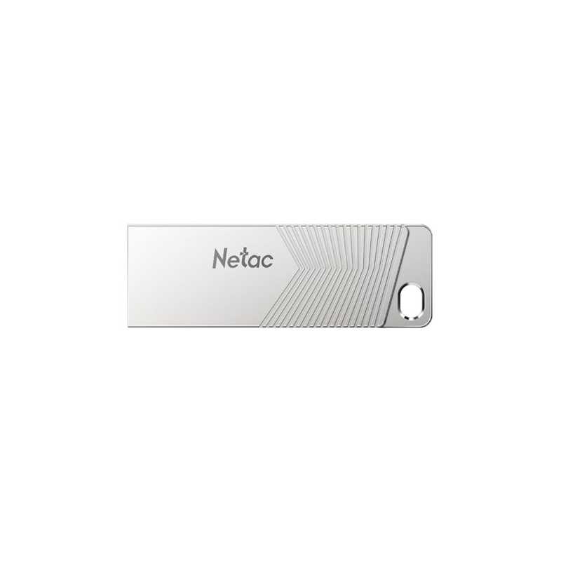 Netac 128GB USB 3.2 Memory Pen, UM1, Zinc Alloy Casing, Key Ring, Pearl Nickel Colour