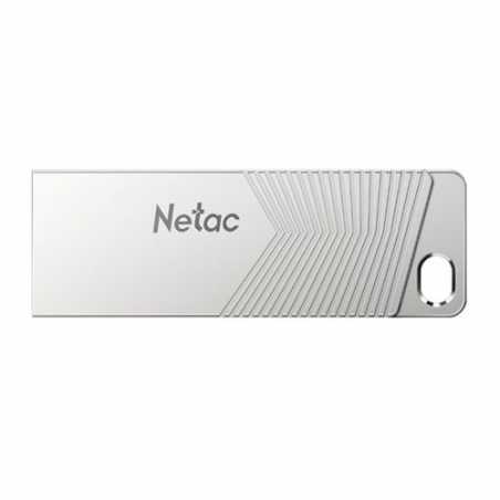 Netac 64GB USB 3.2 Memory Pen, UM1, Zinc Alloy Casing, Key Ring, Pearl Nickel Colour