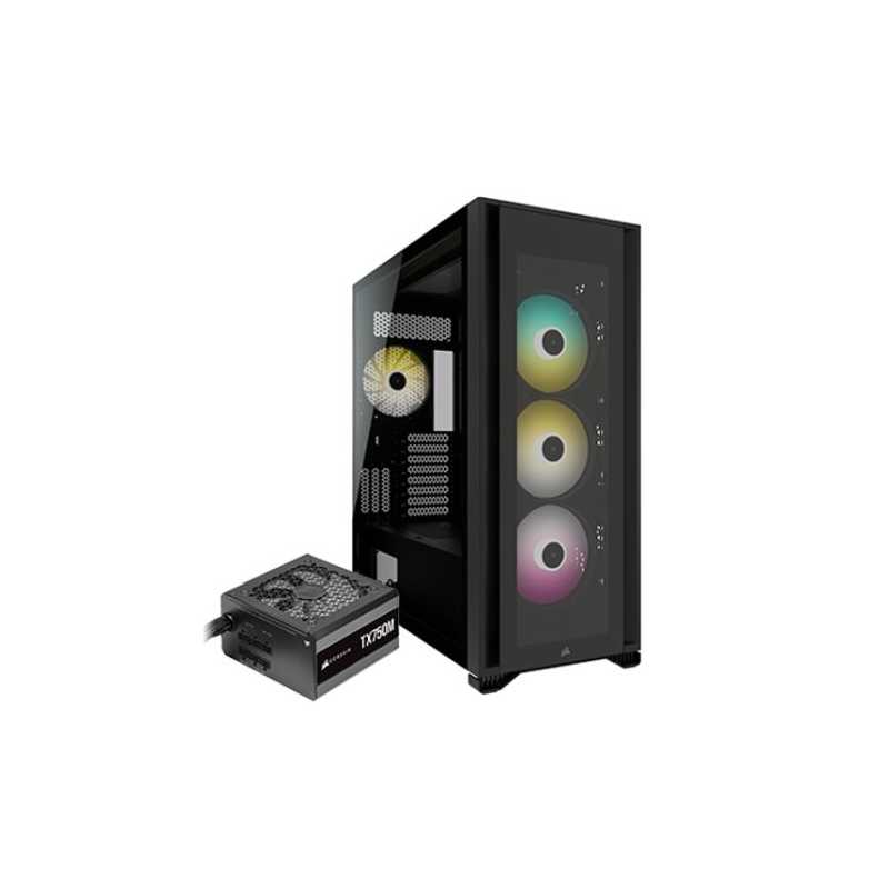 Corsair iCUE 7000X RGB Gaming Case w/ 3x Tempered Glass Panels, E-ATX, 3 x SP140 RGB Elite Fans, iCUE Commander CORE XT included