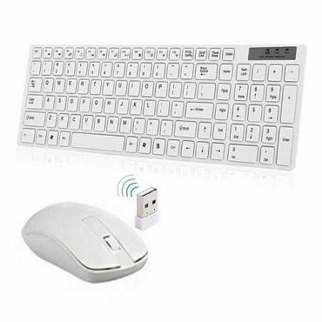 Splinktech Slim Wireless Keyboard and Mouse Desktop Kit, 1000 DPI Optical Mouse, Low Power Alert
