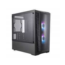 Cooler Master MasterBox MB320L ARGB Micro Tower 2 x USB 3.2 Gen 1 Edge-to-Edge Tempered Glass Side Window Panel Black Case with 