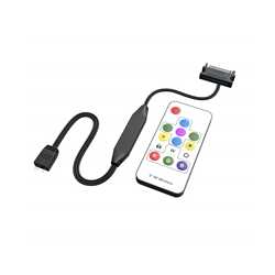 AKASA Vegas Remote Control Mate Addressable RGB Controller Cable with Remote, SATA 15-Pin (M) to 3-Pin 5V ARGB Connector (M), 0.