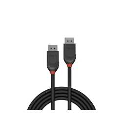 LINDY 36492 Black Line DisplayPort Cable, DisplayPort 1.2 (M) to DisplayPort 1.2 (M), 3m, Black & Red, Supports UHD Resolutions 