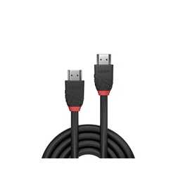 LINDY 36474 Black Line HDMI Cable, HDMI 2.0 (M) to HDMI 2.0 (M), 5m, Black & Red, Supports UHD Resolutions up to 4096x2160@60Hz,