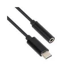 VCOM USB 3.1 C (M) to 3.5mm (F) Black Retail Packaged Headphone Adapter