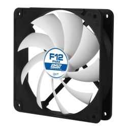 Arctic F12 12cm PWM Case Fan, Black & White, 9 Blades, Fluid Dynamic, 6 Year Warranty