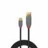 LINDY 36886 Anthra Line USB Cable, USB 2.0 Type-A (M) to USB 2.0 Type-C (M), 1m, Black & Red, Supports Data Transfer Speeds up t