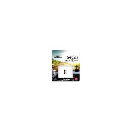 Kingston SDCE/64GB High Endurance micro SD Flash Memory Card, 64GB, Class 10, A1, UHS-I U1, Retail Packed