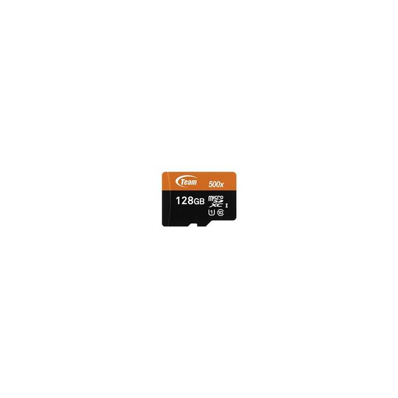 Team 128GB Micro SDXC UHS-1 Class 10 Flash Card with Adapter