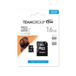 Team 16GB Micro SDHC Class 10 UHS-I Flash Card with Adapter