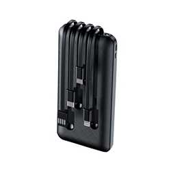 Prevo SP2010 10000mAh 4-Device Powerbank with Charging Cables Black